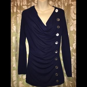 Venus Blue Long Sleeved Tunic Sweater